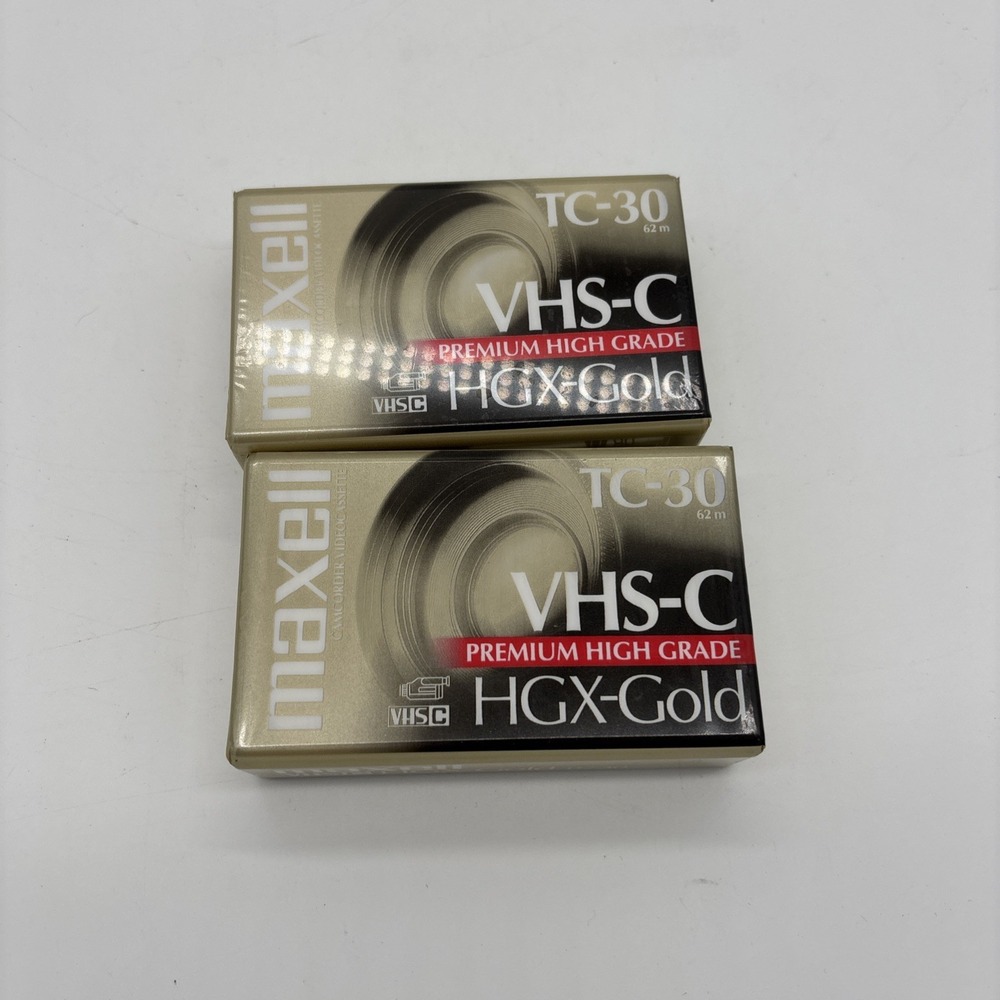 Maxell Camcorder Video Cassette TC-30 VHS-C HGX-Gold Premium High Grade Lot Of 2